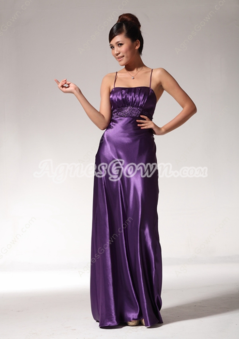 Graceful Full Length Purple College Graduation Dress 