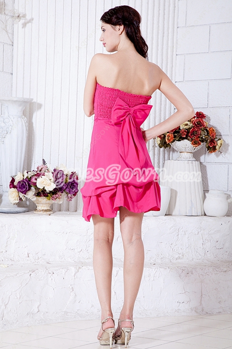 Beautiful Mini Length Fuchsia Junior Prom Dress 