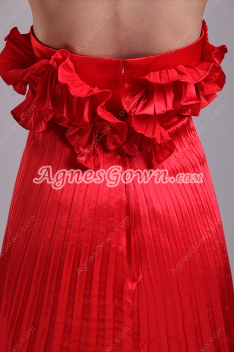 Knee Length Red Homecoming Dress With Ruffles 