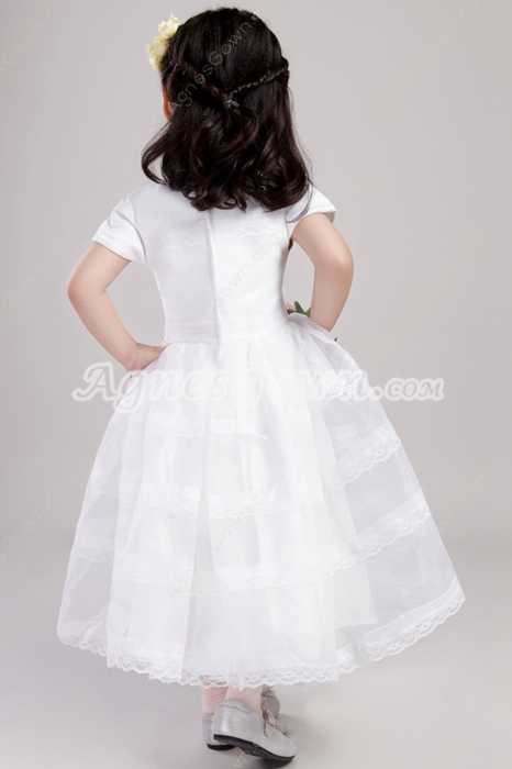 Short Sleeves Jewel Neckline Toddler Girl Dress