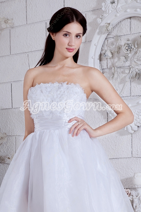 White Organza Mini Length Sweet 16 Dress 
