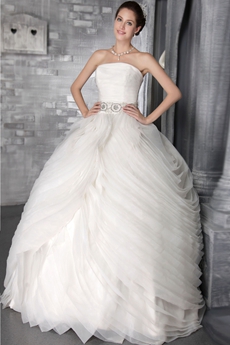 Impressive Ball Gown White Tulle Wedding Dress 