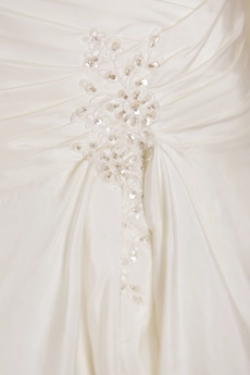 Amazing White A-line Satin Plus Size Wedding Dresses