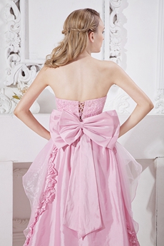 Sassy Strapless Mini Length Pink Sweet Sixteen Dress With Beads 