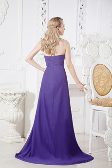 Charming Violet Chiffon Formal Evening Dress With Beads  