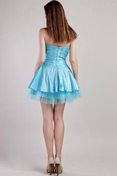 Sassy Mini Length Blue Cocktail Dress 