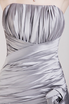 Modern Silver Short Prom Dress With Pleats 