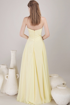 Delicate Yellow Chiffon Bridesmaid Dress 