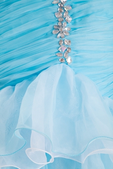 Classy Sweetheart Mermaid Organza Quince Dress With Ruffles 