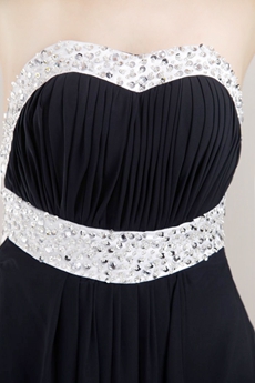Grecian White And Black Plus Size Evening Dress With Beads 