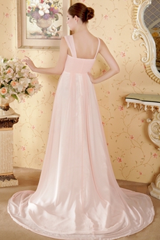 Delicate Pink Chiffon New Years Party Dress With Beads 