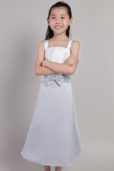 Siimple White & Silver Little Girls Dresses