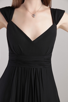 Mini Length V-Neckline Black Cocktail Dress 