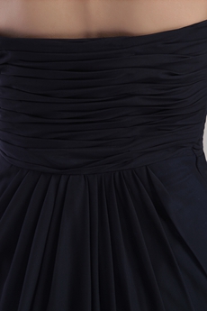 Dipped Neckline Mini Length Dark Navy Homecoming Dress 