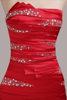Lace Up Back Red Cocktail Dress 
