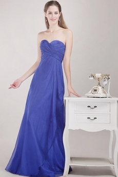 Grecian A-line Royal Blue Chiffon Bridesmaid Dress 