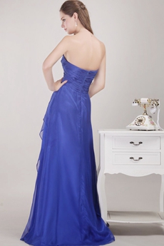 Grecian A-line Royal Blue Chiffon Bridesmaid Dress 