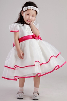 Fuchsia And White Toddler Flower Girl Dress 