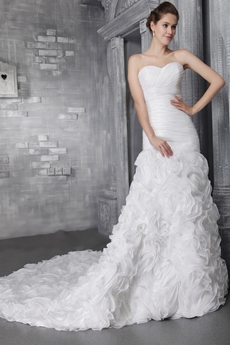 Luxurious Mermaid Full Length 2016 Wedding Gowns With Heavy Ruffles  