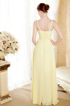 V-Neckline Daffodil Chiffon Junior Bridesmaid Dress 