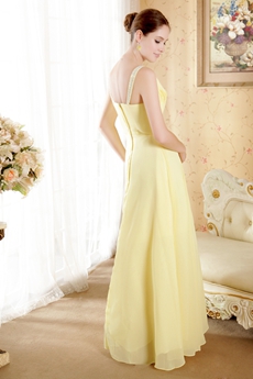 V-Neckline Daffodil Chiffon Junior Bridesmaid Dress 