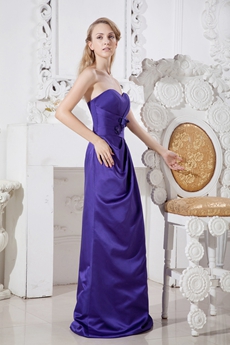 Modest Violet Satin A-line Junior Bridesmaid Dress  