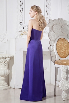 Modest Violet Satin A-line Junior Bridesmaid Dress  