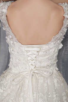 Impressive Double Straps Princess Lace Wedding Dress 