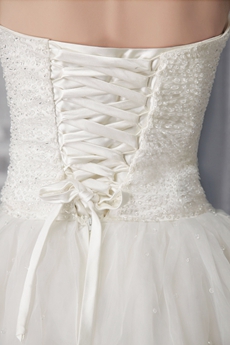 Classic Beaded Wedding Dress Corset Back 