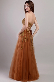 Stylish Brown Strapless Puffy Princess Quinceanera Dress