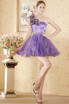 Cute One Straps Tutu Mini Length Lavender Sweet 16 Dress 