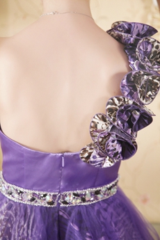 Cute One Straps Tutu Mini Length Lavender Sweet 16 Dress 