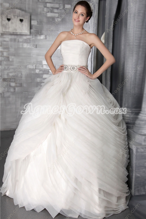 Impressive Ball Gown White Tulle Wedding Dress 