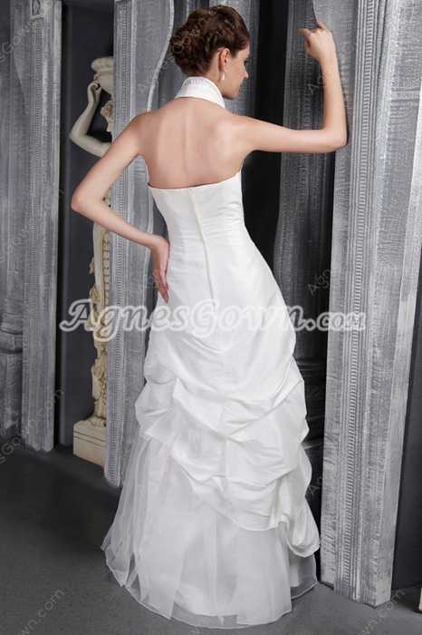 Beautiful Halter Casual Bridal Dresses With Beads  