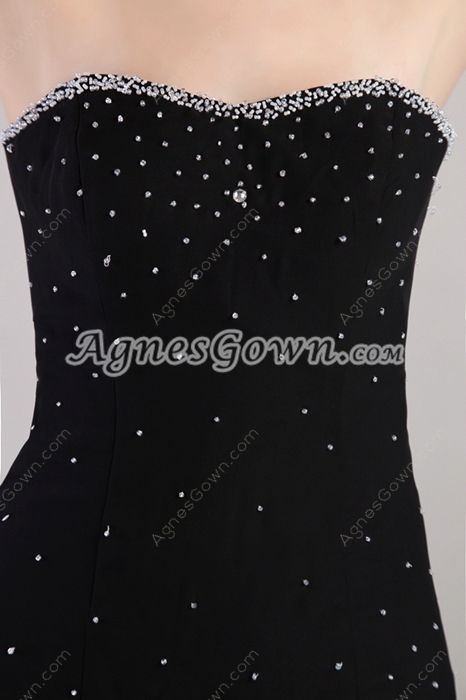 Charming Black Trumpet Celebrity Dresses With Beads 