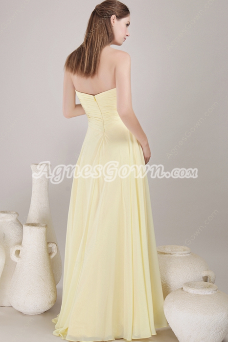 Delicate Yellow Chiffon Bridesmaid Dress 