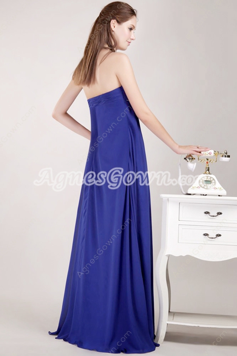 Sweetheart Empire Maternity Prom Dress Royal Blue Color 