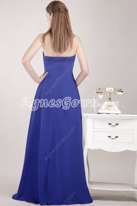 Sweetheart Empire Maternity Prom Dress Royal Blue Color 