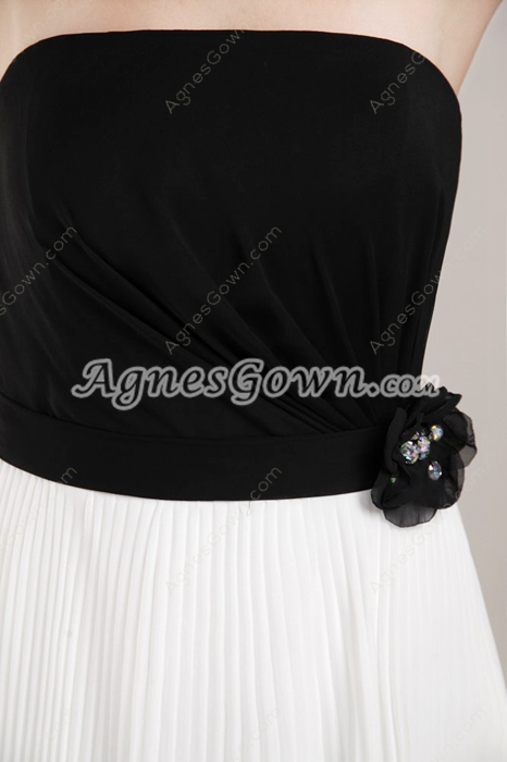 Cute Black & White Chiffon Homecoming Dress 