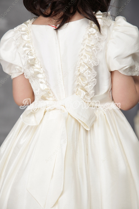 Classical Ivory Short Sleeves Flower Girl Dresses for Toddlers