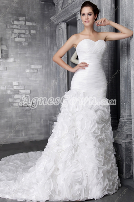 Luxurious Mermaid Full Length 2016 Wedding Gowns With Heavy Ruffles  