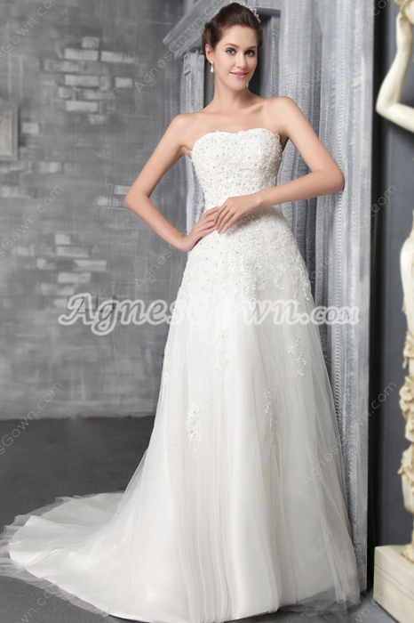 2016 Ivory Lace Princess Wedding Dresses With Appliques 