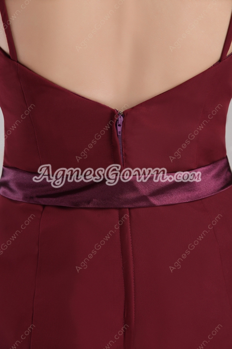 Knee Length Burgundy Mother Of The Groom Dress With Lace 
