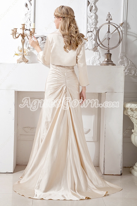 Sweetheart Neckline Champagne Mother Of The Bride Dress With Jacket 