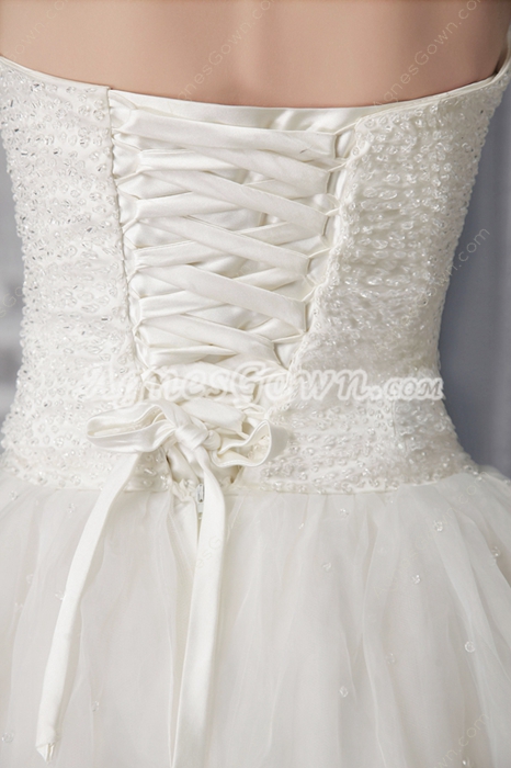 Classic Beaded Wedding Dress Corset Back 