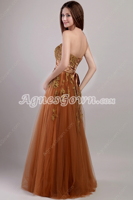 Stylish Brown Strapless Puffy Princess Quinceanera Dress
