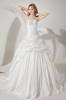Magnificent White Taffeta Wedding Dress 2016