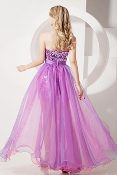 Glamorous Lilac Strapless High Low Sweet 16 Dresses