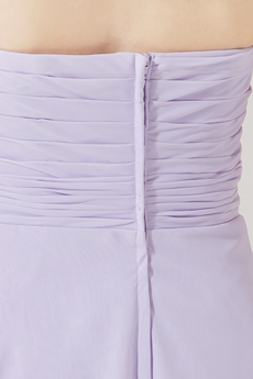 Simple Lavender Chiffon Short Bridesmaid Dresses With Bowknot  