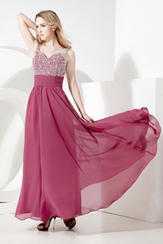 Modest Straps A-line Full Length prom dresses